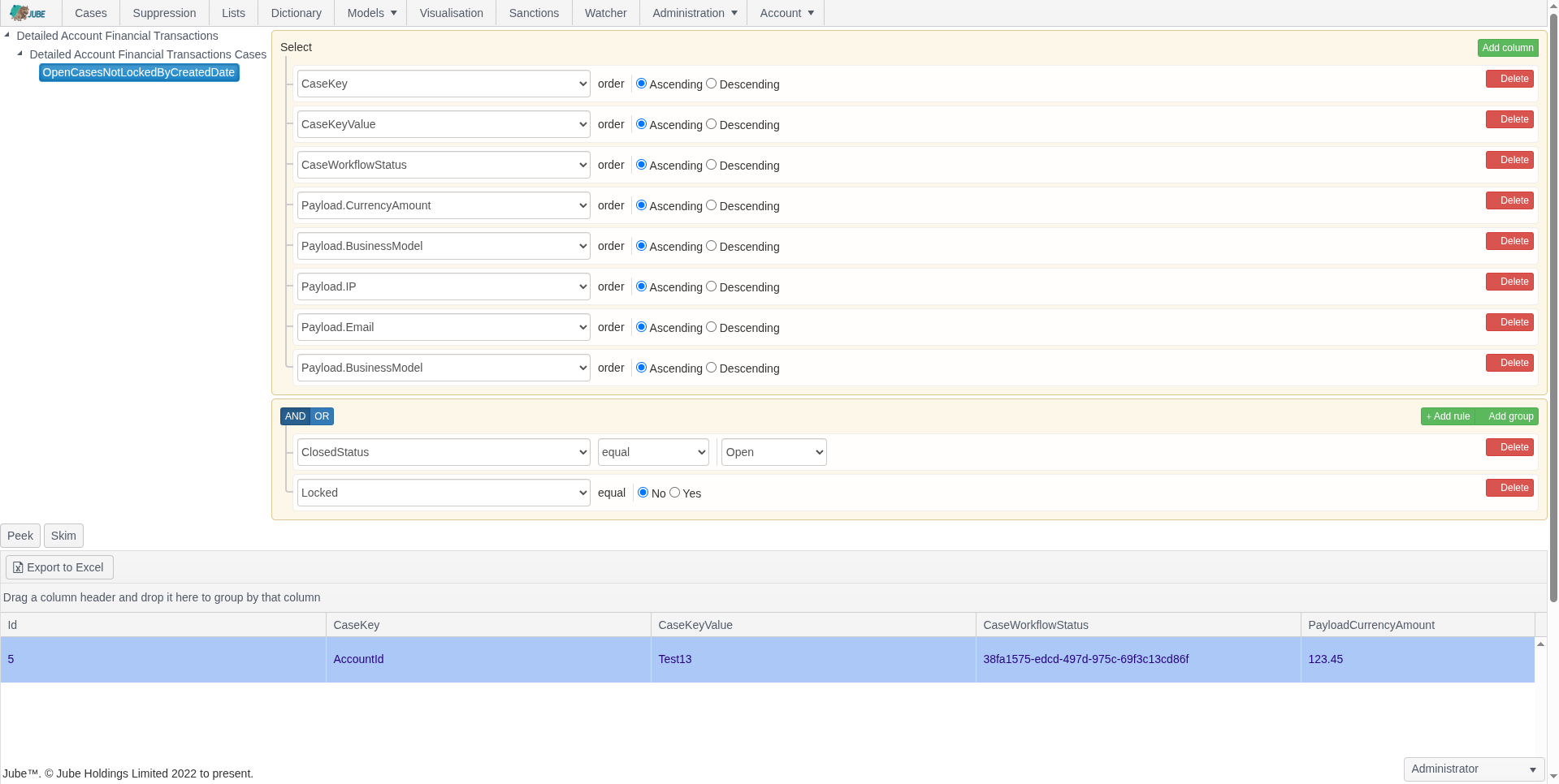 Case Management Listing